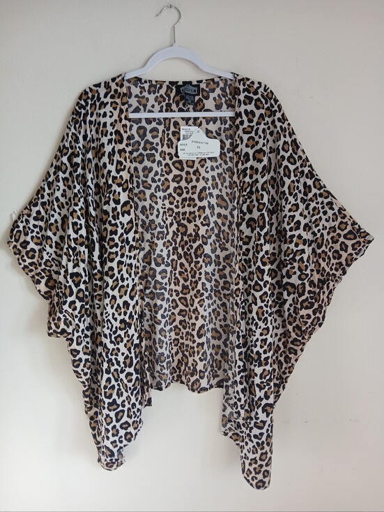 Angie Tops - Angie Animal Print Open Kimono Top Size 2X NWT